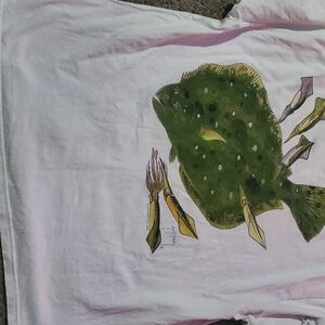 Guy Harvey White T-Shirt with Green Fish Design